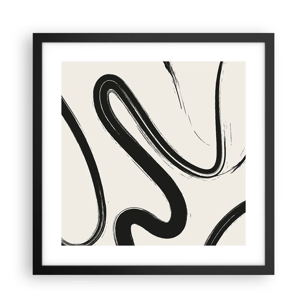 Plakat i sort ramme - Sort og hvid fantasifuldhed - 40x40 cm