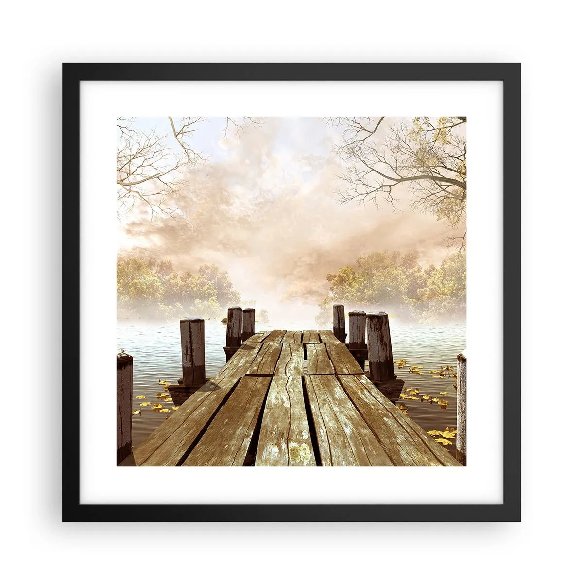 Plakat i sort ramme - Efterårets blide tristhed - 40x40 cm