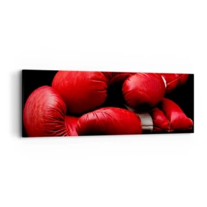 Lærredstryk - Billede på lærred - Kampens spænding bag os - 90x30 cm