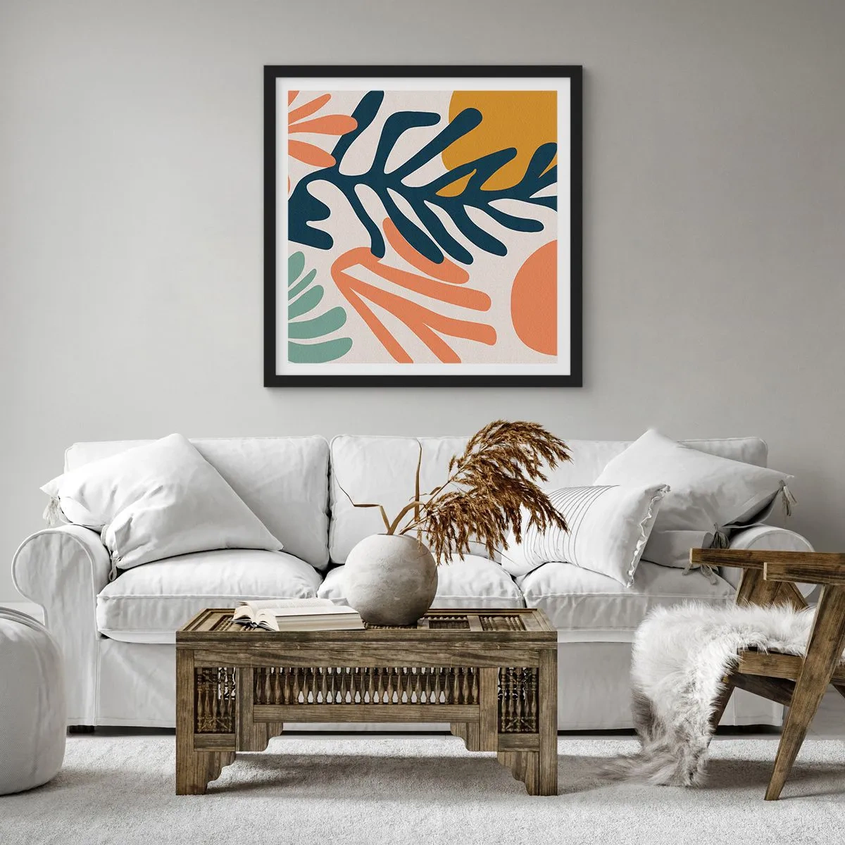 Plakat i sort ramme - Koralhav - 30x30 cm
