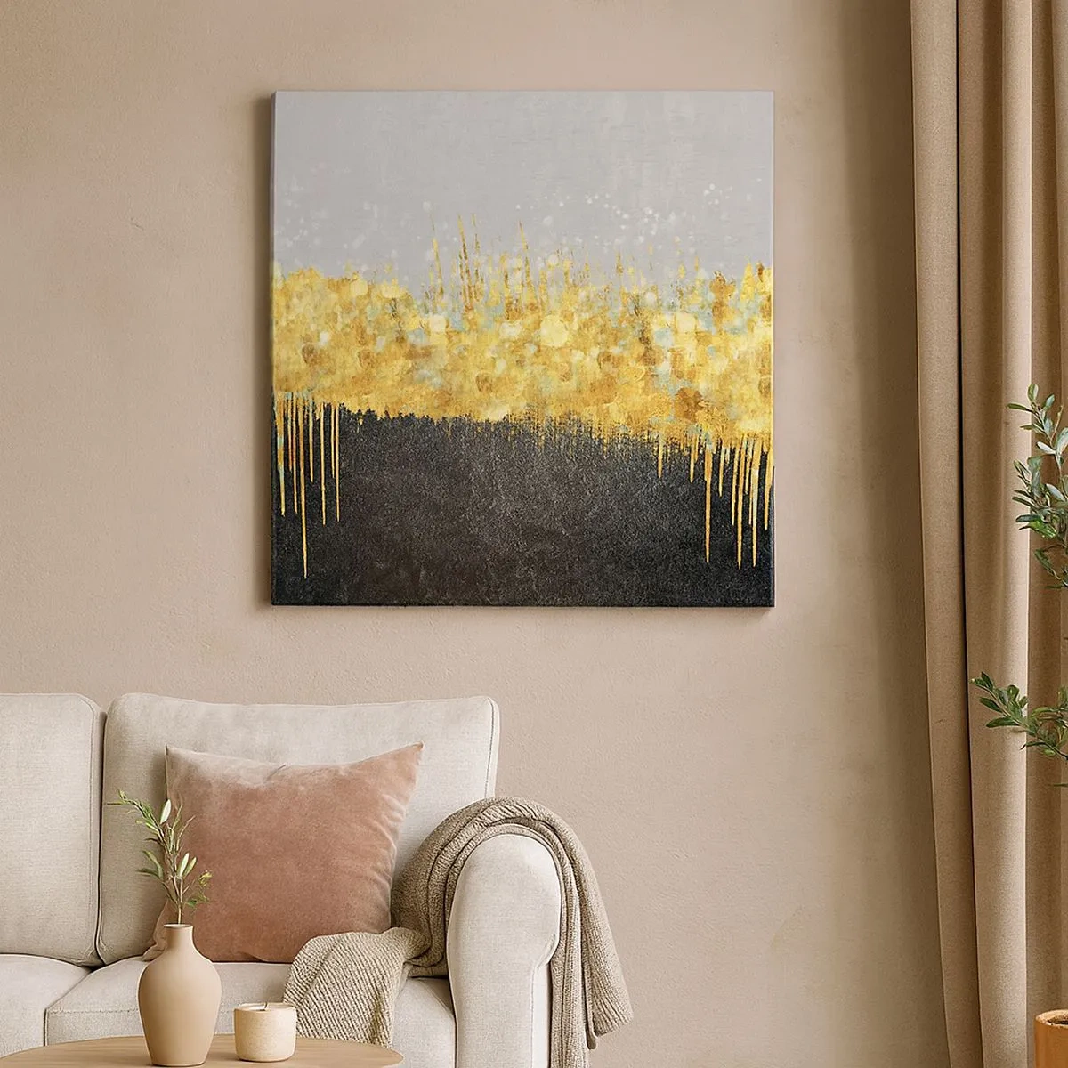 Lærredstryk - Billede på lærred - Indad og opad - 30x30 cm