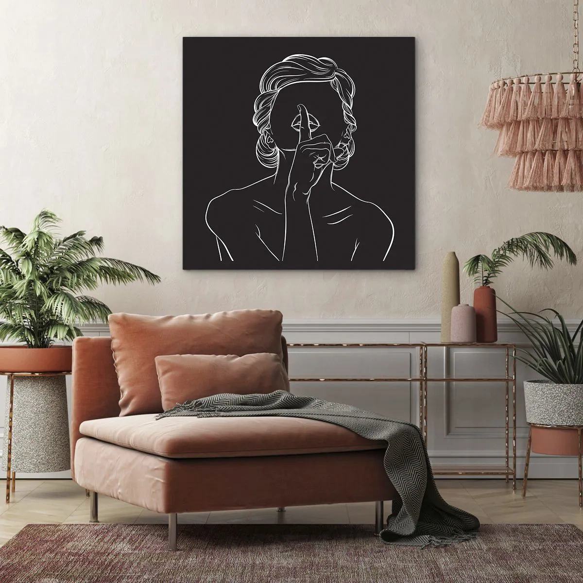 Lærredstryk - Billede på lærred - Skønhed blomstrer i stilhed - 50x50 cm