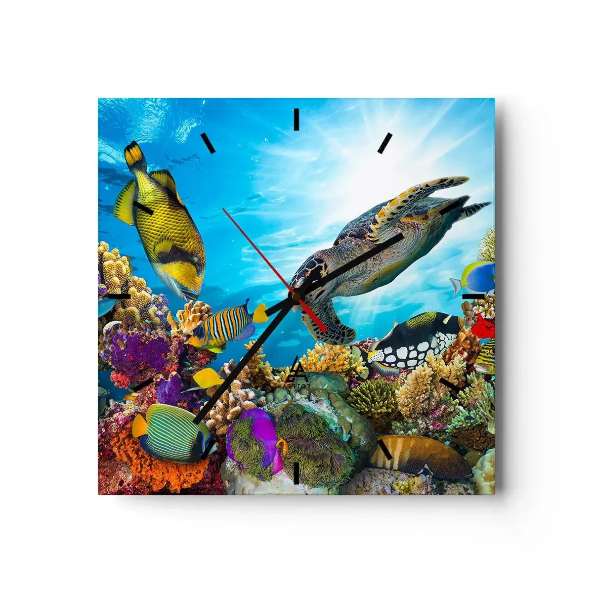 Vægur, Uret - Koralpromenade - 40x40 cm