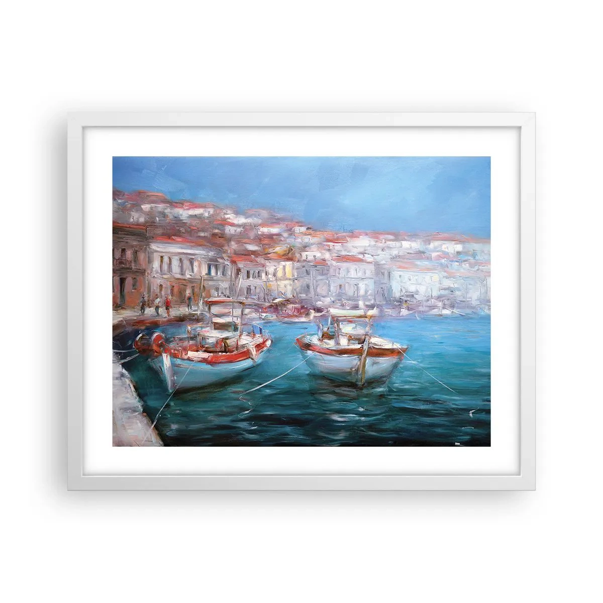 Plakat i hvid ramme - Italiensk bugt - 50x40 cm