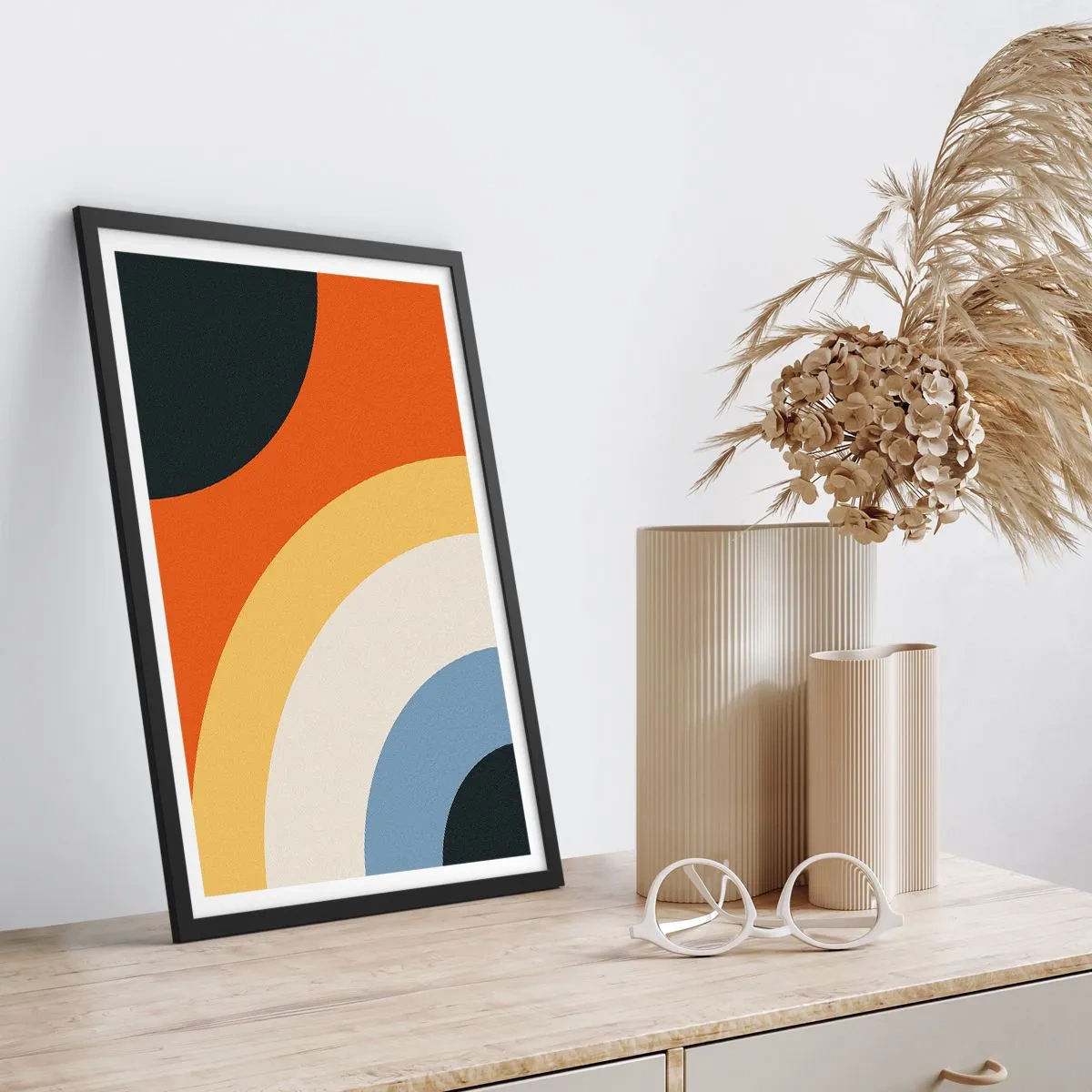 Plakat i sort ramme - Over for hinanden - 30x40 cm