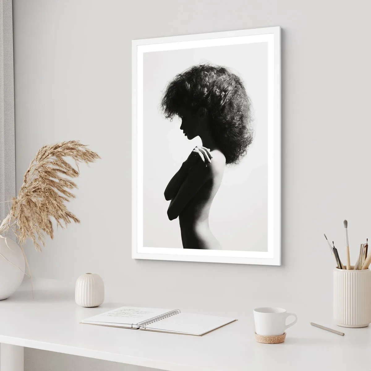 Plakat i hvid ramme - Som en blomst på en slank stilk - 40x50 cm