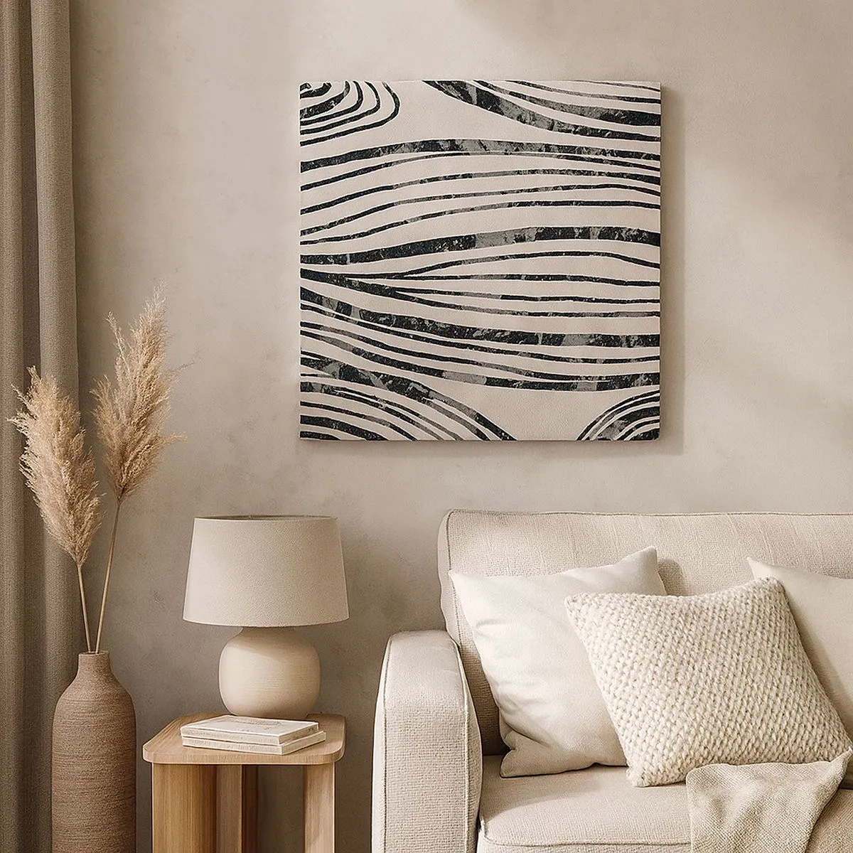 Lærredstryk - Billede på lærred - Et spild af linjer - 30x30 cm