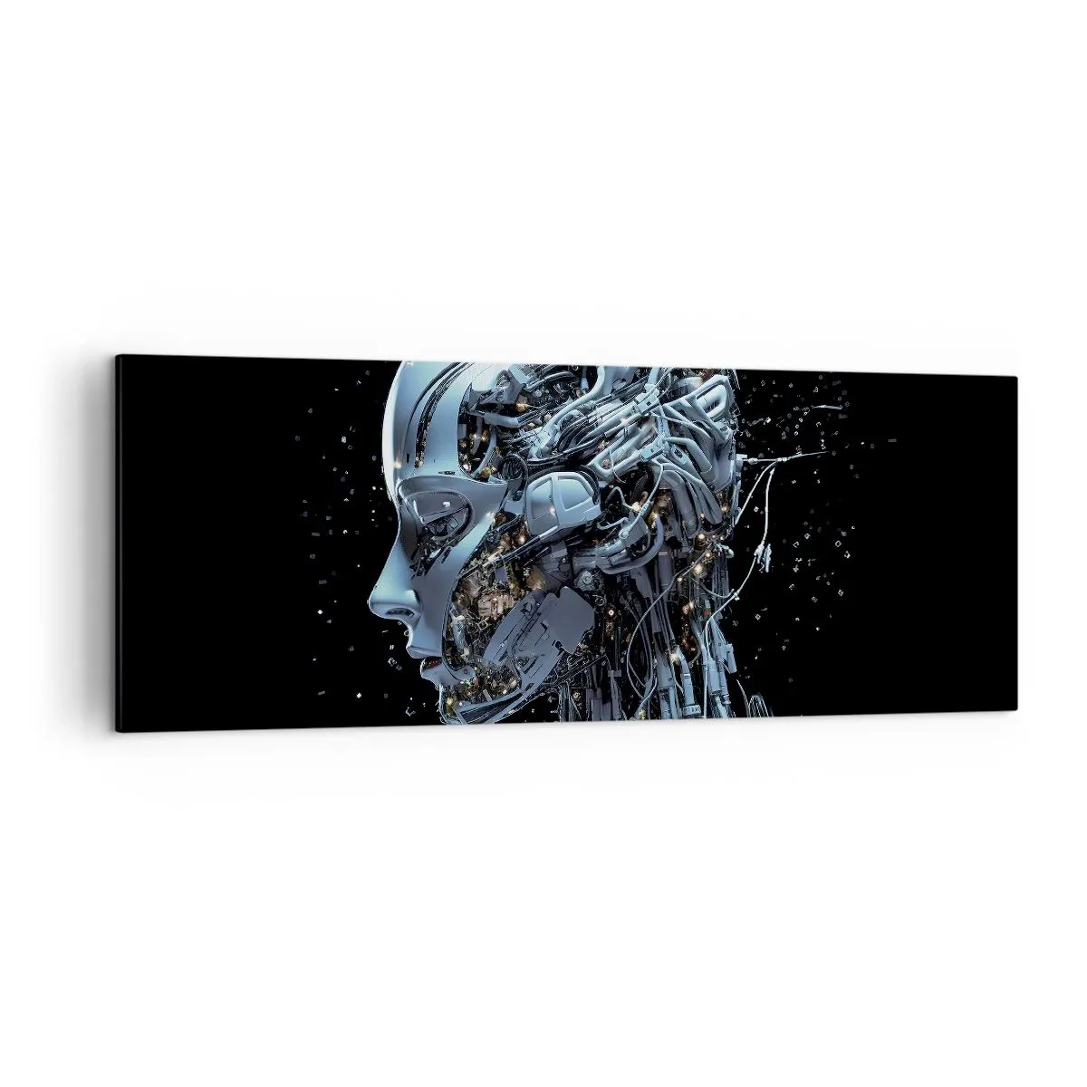 Lærredstryk - Billede på lærred - Teknologi er en kvinde - 140x50 cm