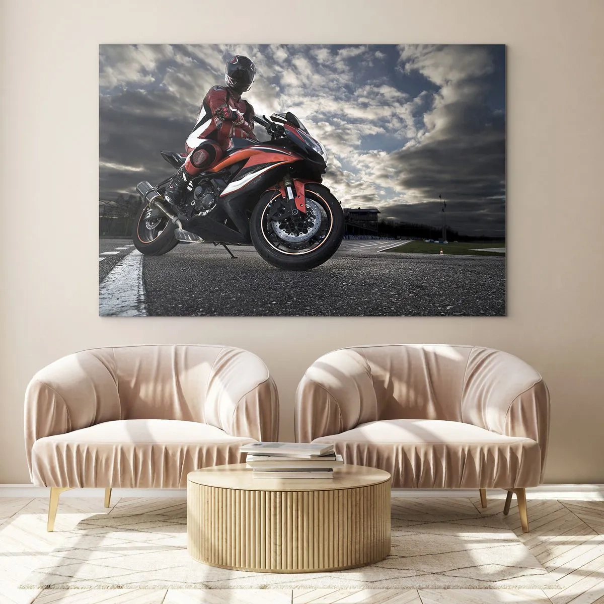 Billede på glas - Mørkets rytter - 120x80 cm