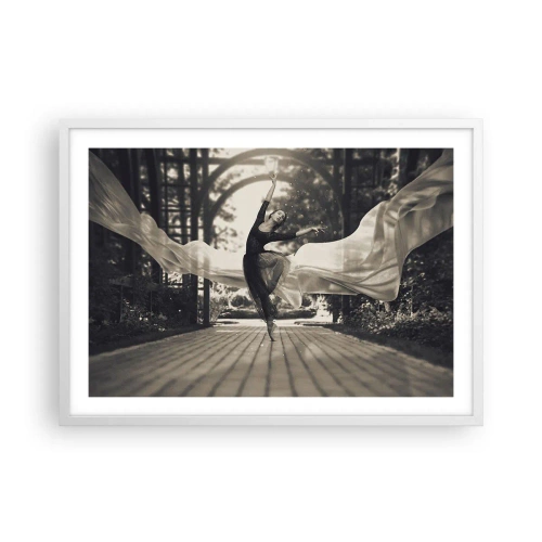 Plakat i hvid ramme - Dans i haven - 70x50 cm