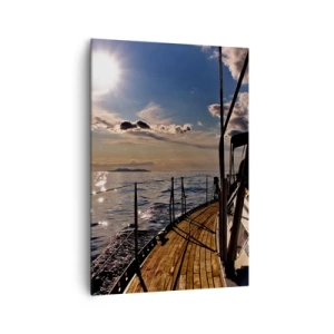 Lærredstryk - Billede på lærred - Under sejl mod solen - 70x100 cm