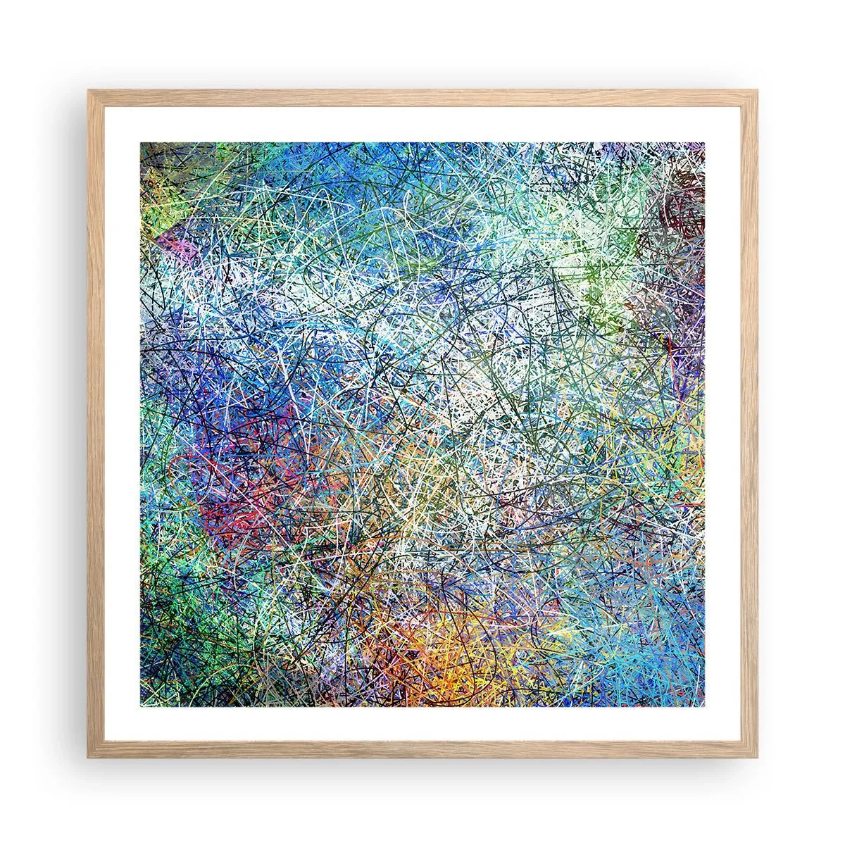 Plakat i ramme af lyst egetræ - Så enkelt er det ikke - 60x60 cm