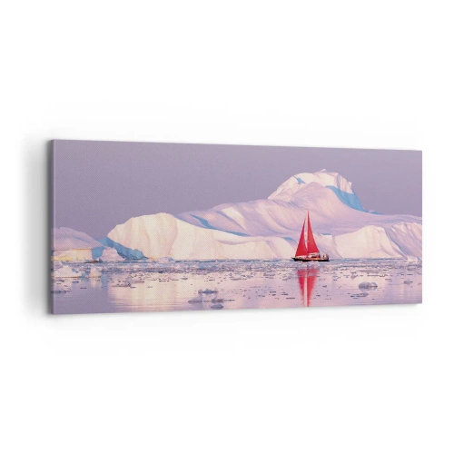 Lærredstryk - Billede på lærred - Sejlets varme, isens kulde - 100x40 cm