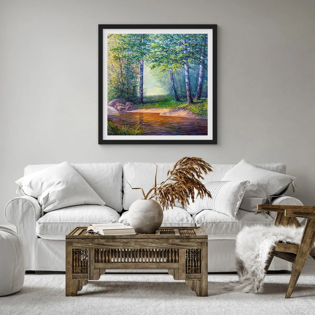 Plakat i sort ramme - Idylliske omgivelser - 30x30 cm