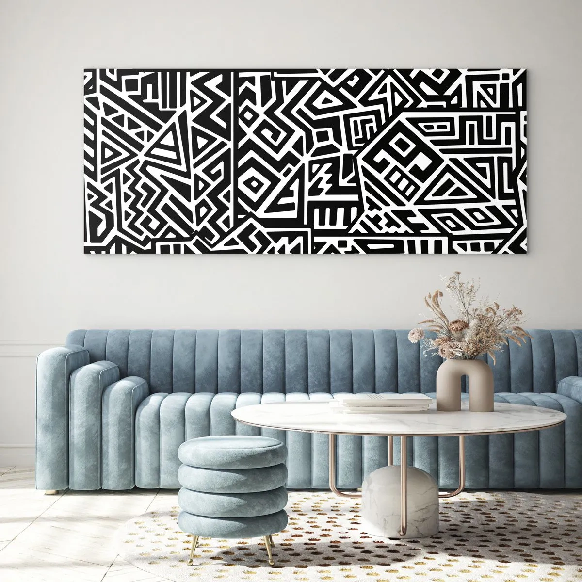 Billede på glas - Præcolumbiansk sammensætning - 120x50 cm