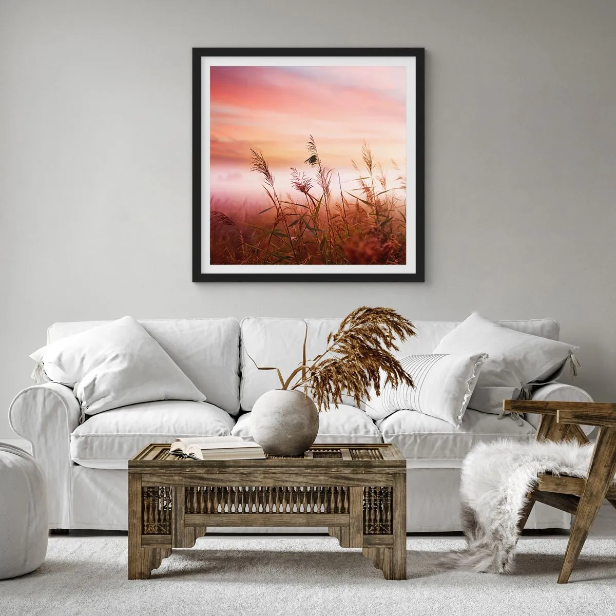 Plakat i sort ramme - Drager, blæsere, vind - 50x50 cm