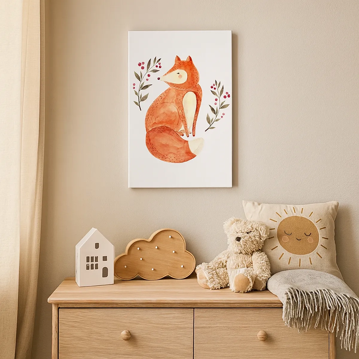 Lærredstryk - Billede på lærred - Lille rødhåret - 50x70 cm