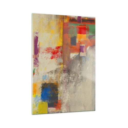 Billede på glas - Geometri af farver - 50x70 cm