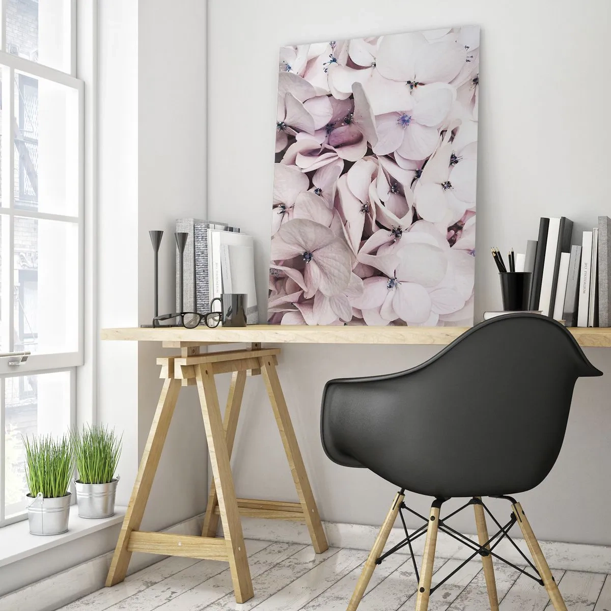 Billede på glas - I en flod af blomster - 50x70 cm