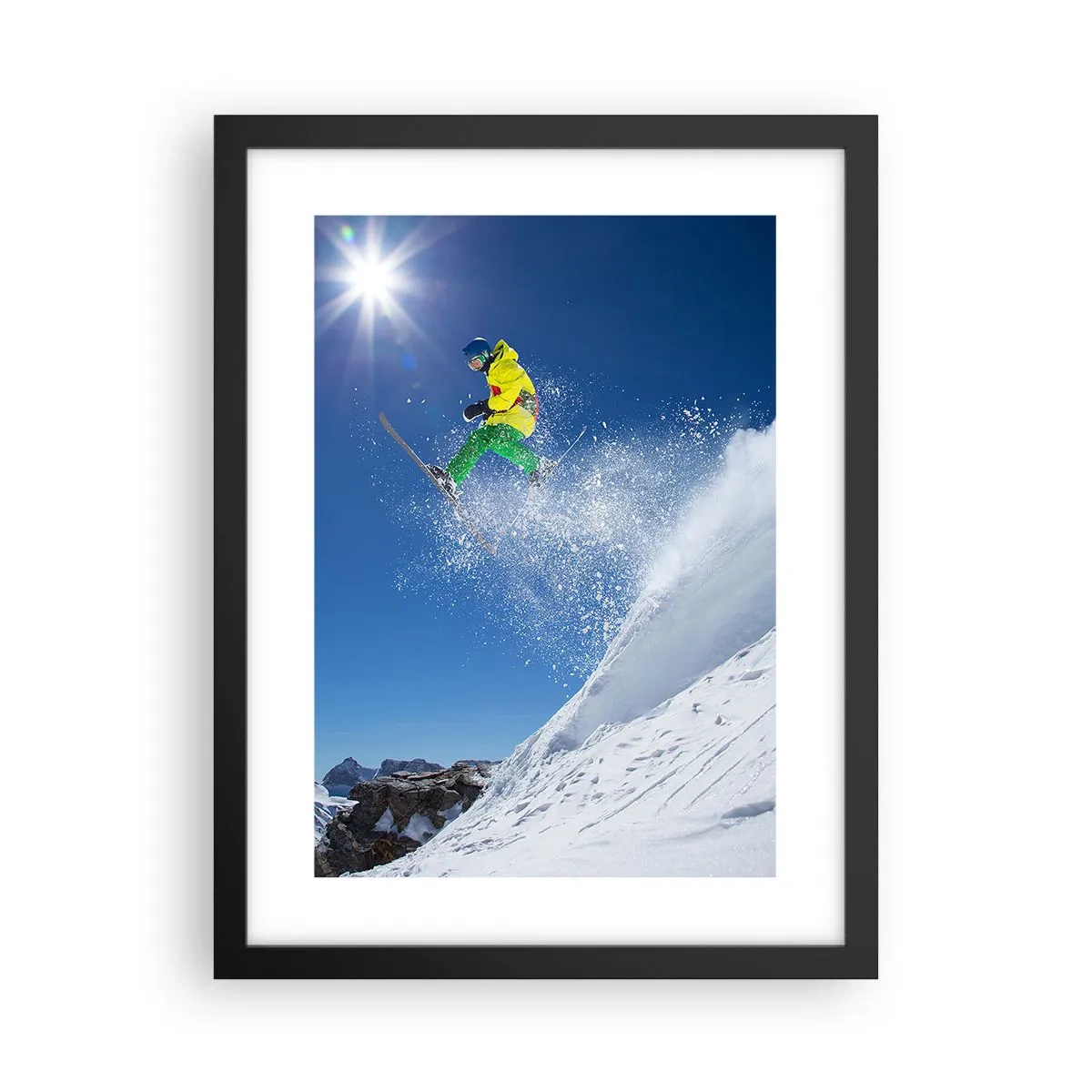 Plakat i sort ramme - Danser med bjergene - 30x40 cm
