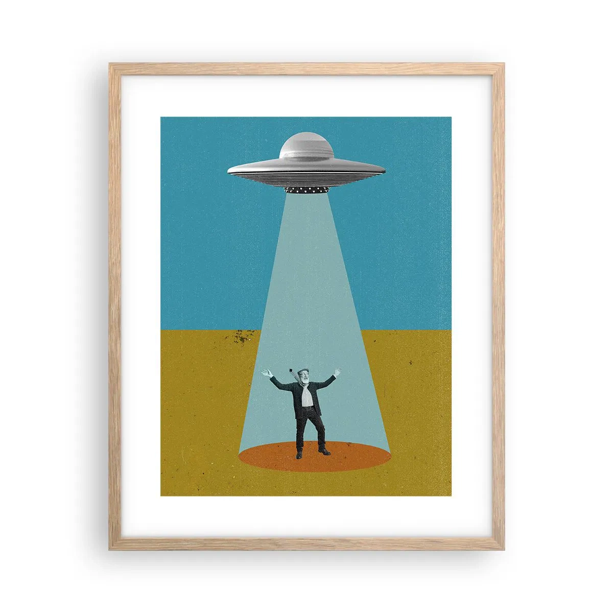 Plakat i ramme af lyst egetræ - Et tæt møde - 40x50 cm