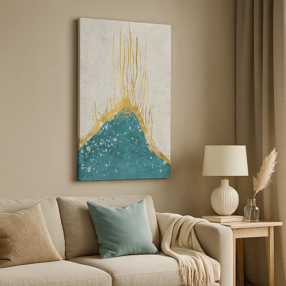 Lærredstryk - Billede på lærred - Gyldent tidevand - 50x70 cm