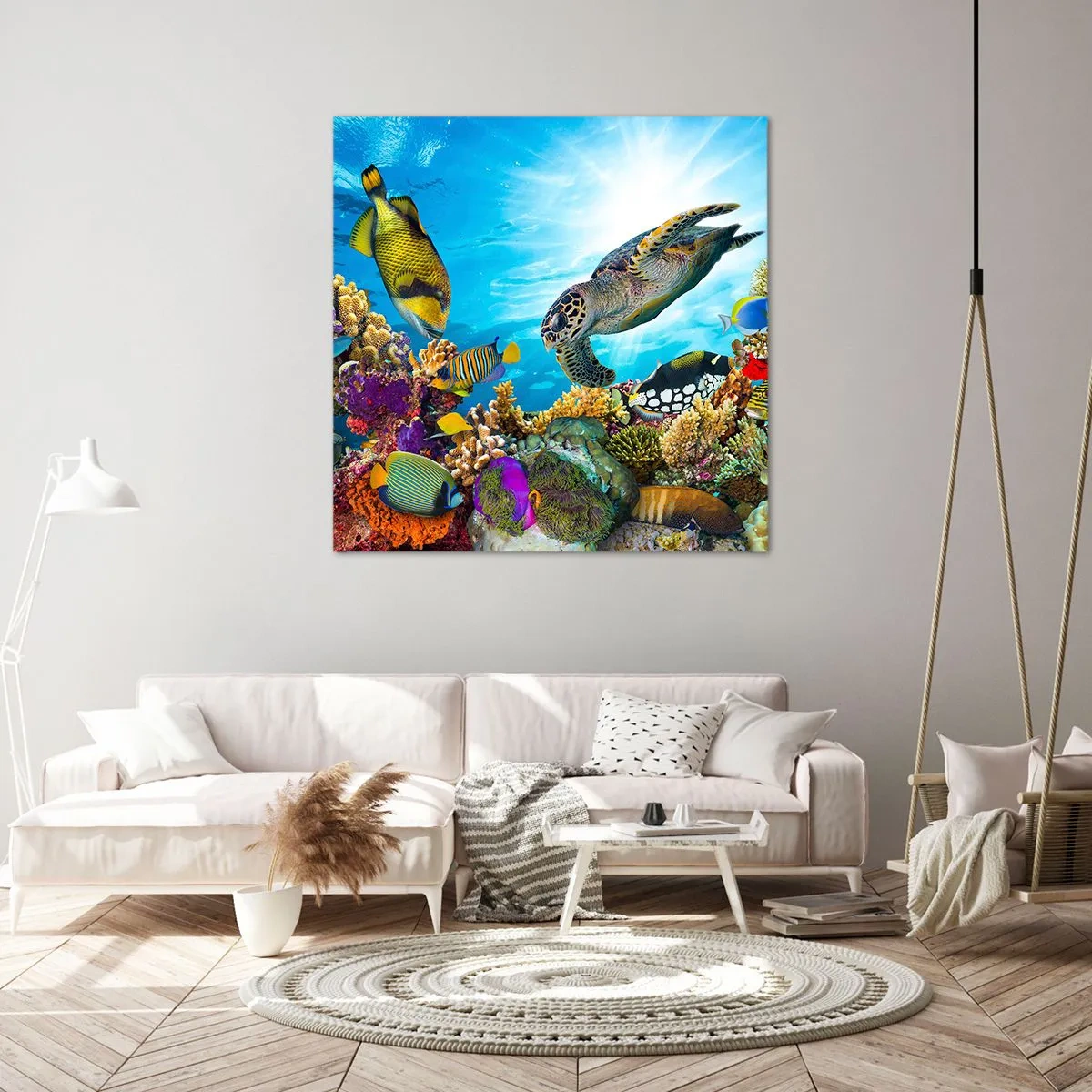 Lærredstryk - Billede på lærred - Koralpromenade - 50x50 cm