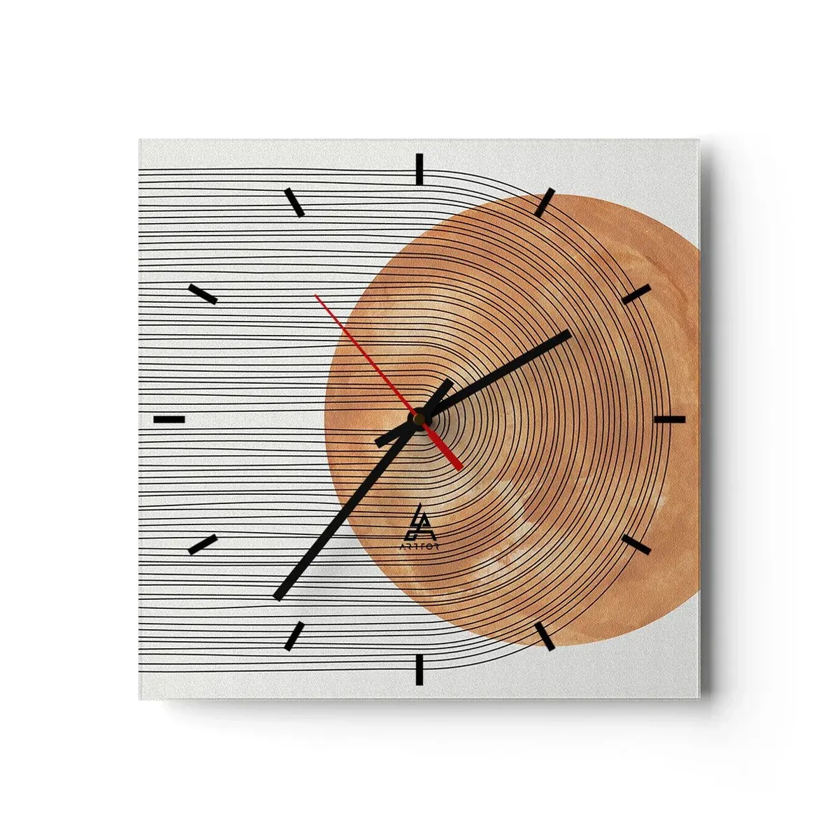 Vægur, Uret - En solrig komposition - 30x30 cm