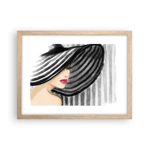 Plakat i ramme af lyst egetræ - Hvor kan jeg finde dig? - 40x30 cm