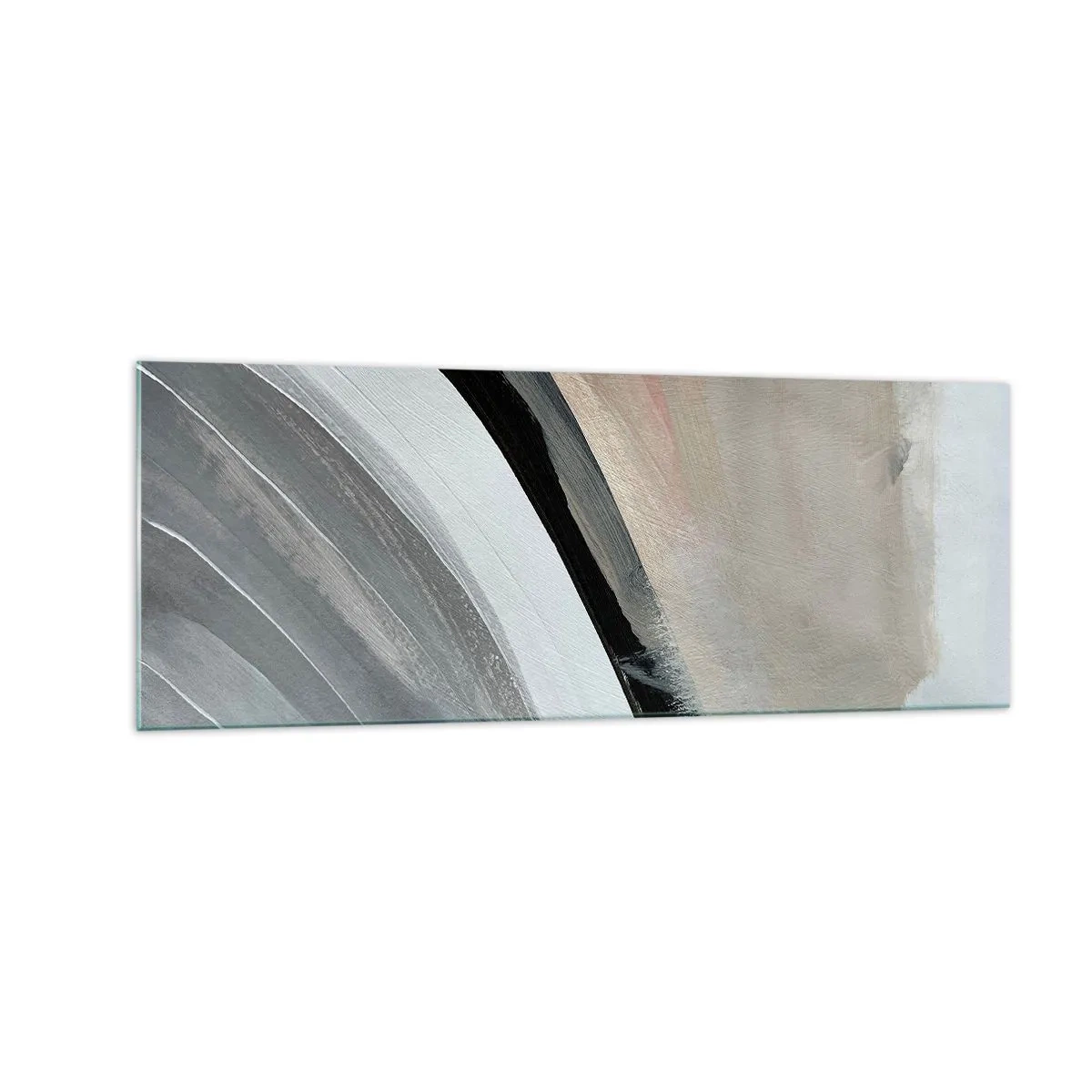 Billede på glas - Komposition: en bue af sort og gråt - 140x50 cm