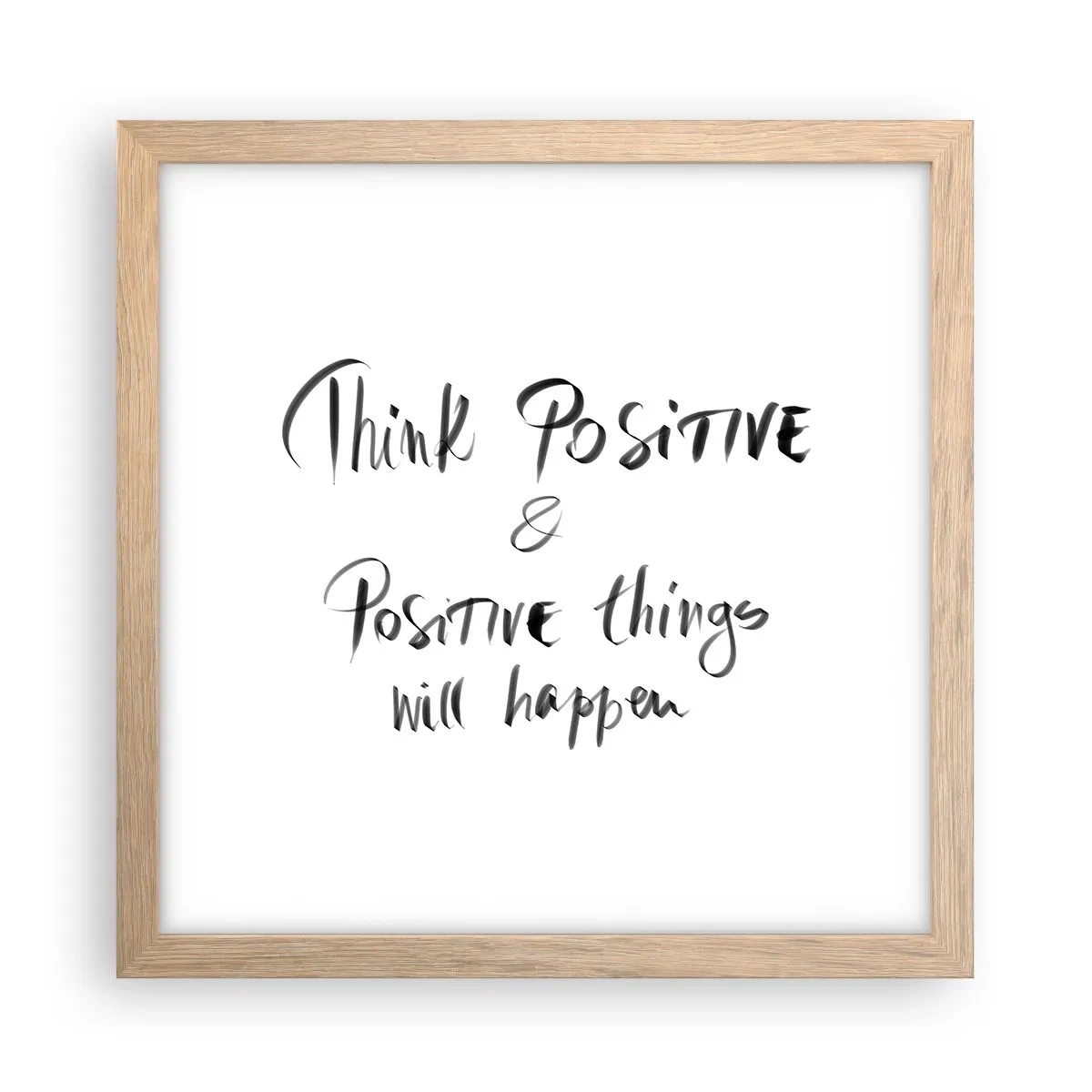 Plakat i ramme af lyst egetræ - Hvordan skal man leve? - 30x30 cm