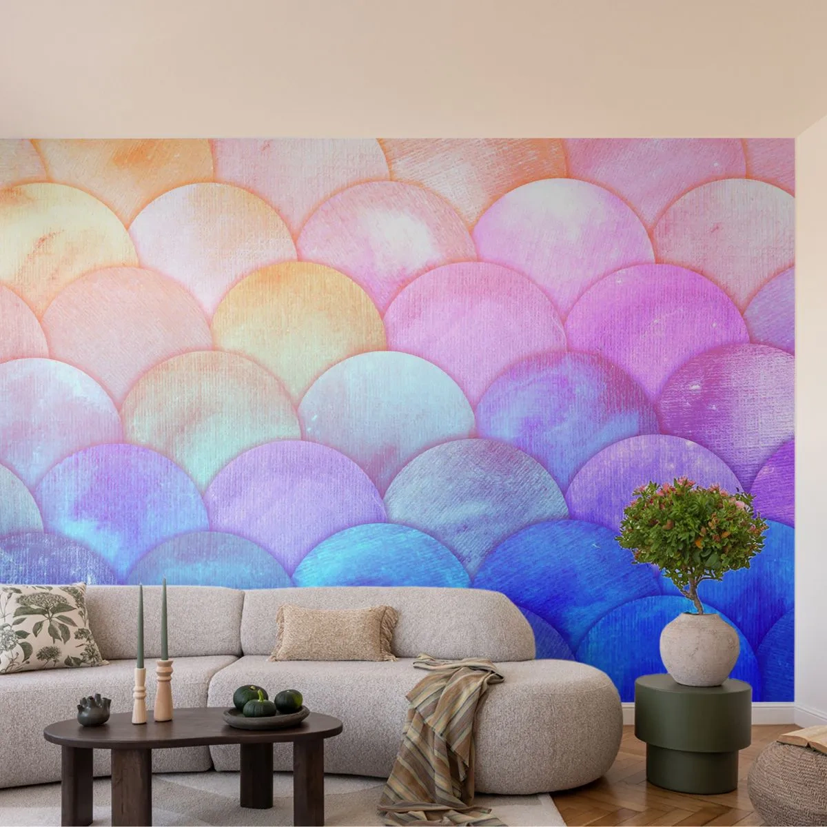 Fototapet Standard Eco - Perleskaller - Pastel, Bobler, Vægt - 350x256 cm