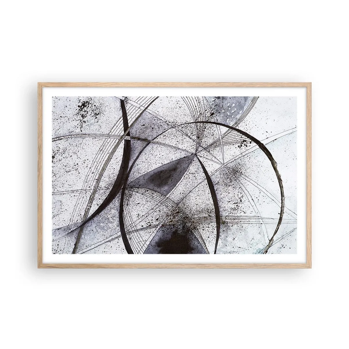 Plakat i ramme af lyst egetræ - Futuristisk fantasi - 91x61 cm