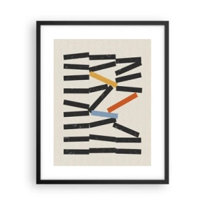 Plakat i sort ramme - Dominoer - komposition - 40x50 cm