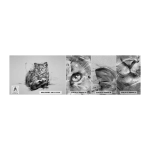 Prøve Fototapet Premium Sand - Ja, jeg lytter godt efter - Panter, Dyr, Vild kat - 100x30 cm