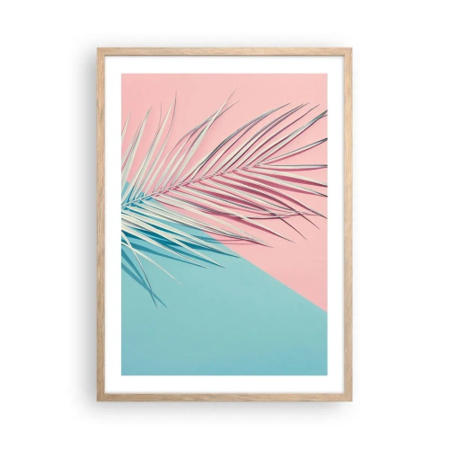Plakat i ramme af lyst egetræ - Tropisk indtryk - 50x70 cm