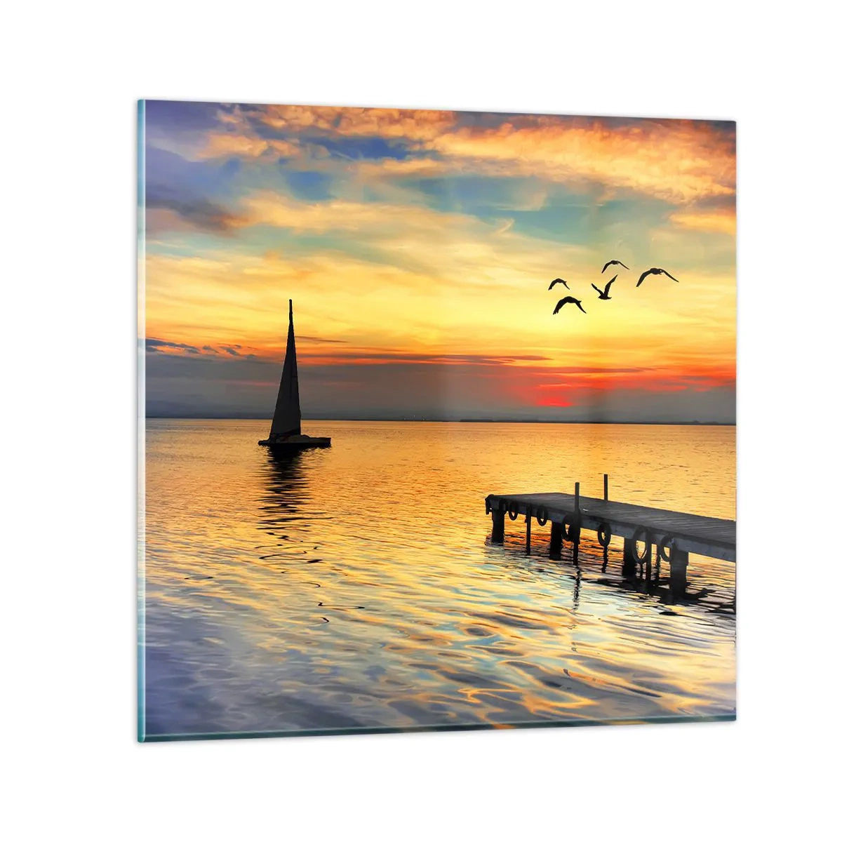 Billede på glas - Returnering om aftenen - 50x50 cm