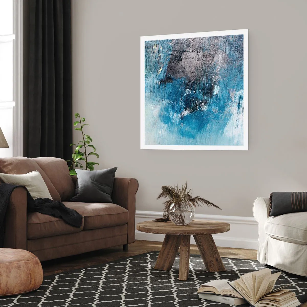 Plakat - Blå rapsodi - 40x40 cm