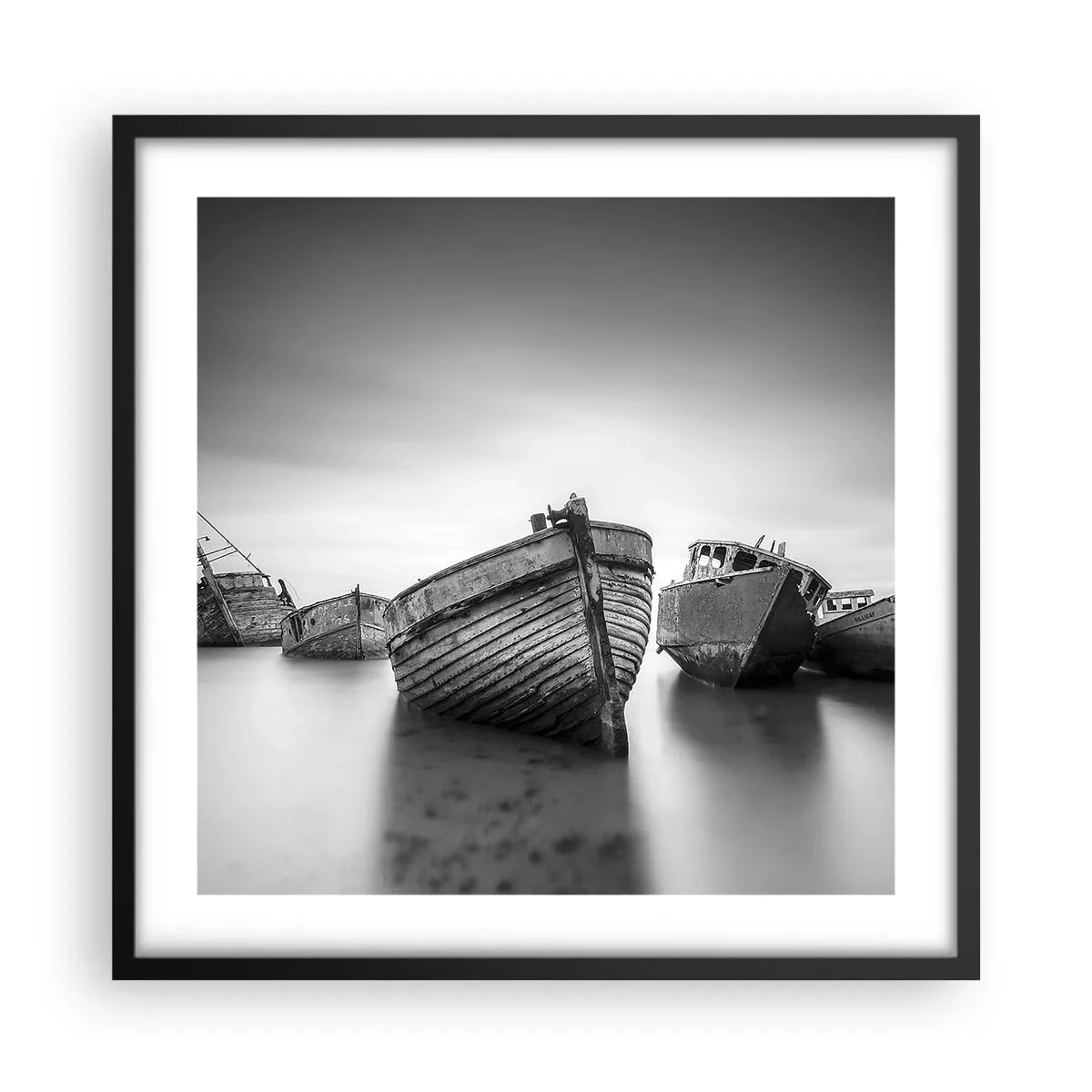 Plakat i sort ramme - Nu er det bare minder... - 50x50 cm