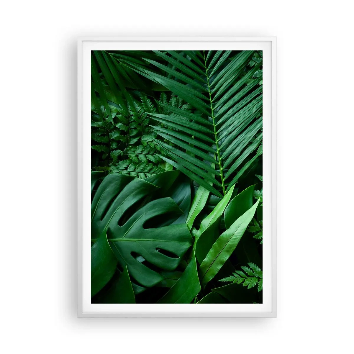 Plakat i hvid ramme - Kranset i grønt - 70x100 cm