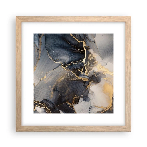 Plakat i ramme af lyst egetræ - Livet af sten - 30x30 cm