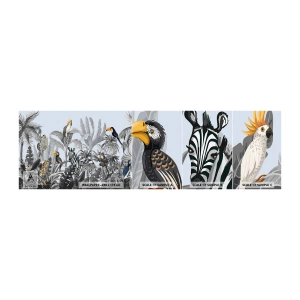 Prøve Fototapet Selvklæbende Deluxe Sticker - En afrikansk fabel - Abstraktion, Jungle, Dyr - 100x30 cm