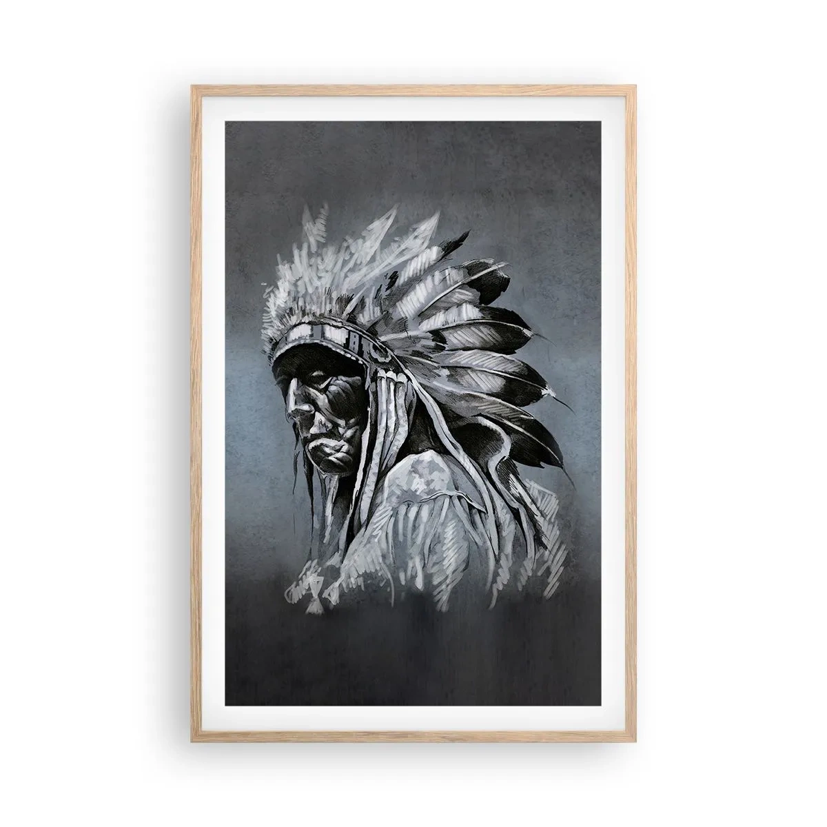 Plakat i ramme af lyst egetræ - Tilbage til rødderne - 61x91 cm