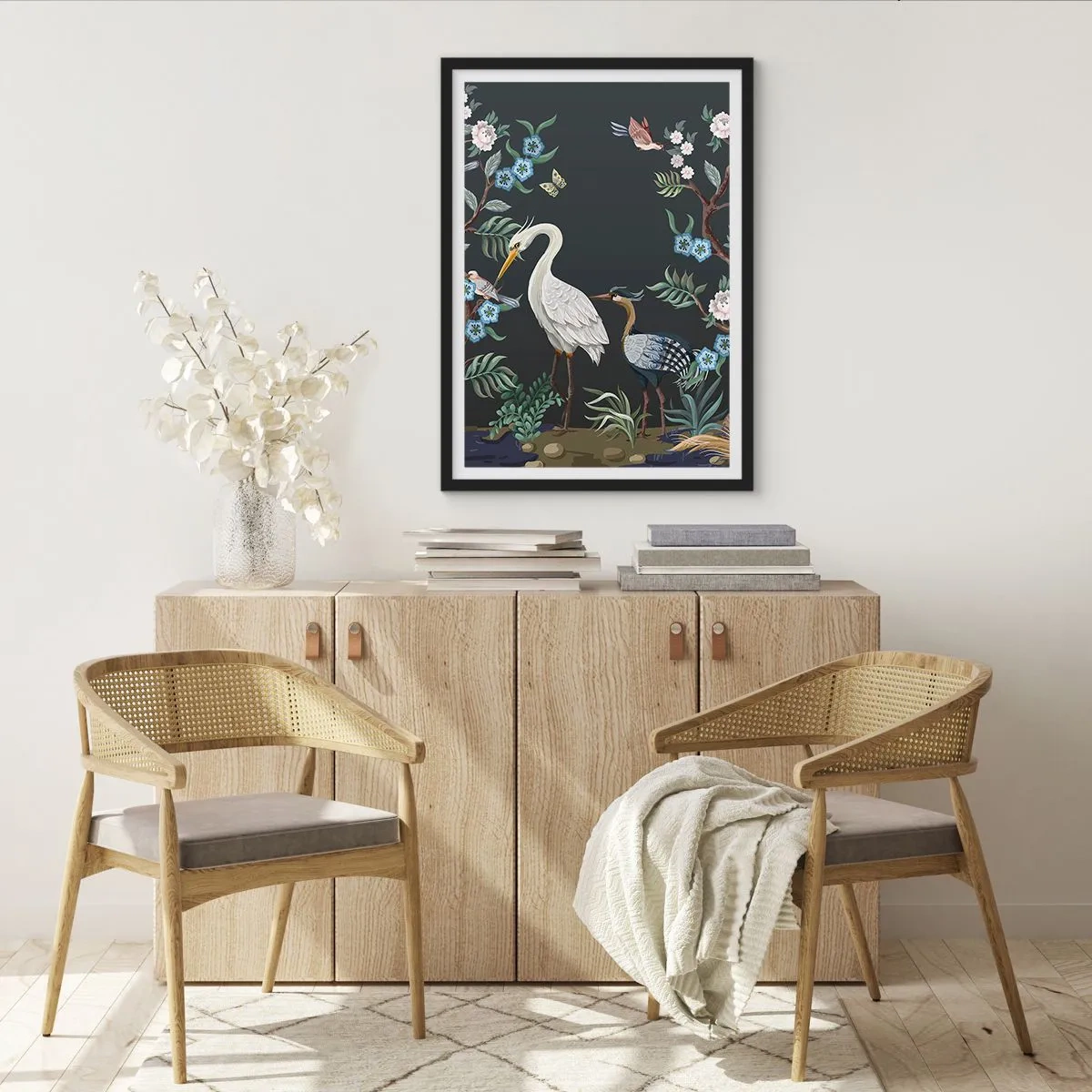 Plakat i sort ramme - Fugleparade - 70x100 cm