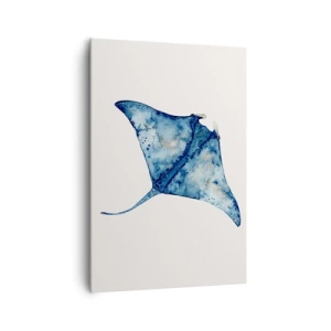 Lærredstryk - Billede på lærred - Liv i blåt - 70x100 cm