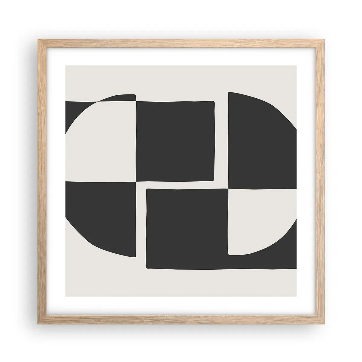 Plakat i ramme af lyst egetræ - Antitese - syntese - 50x50 cm