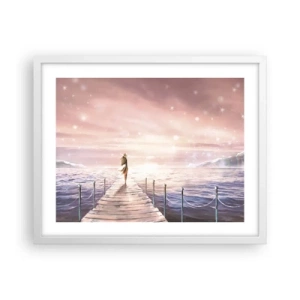Plakat i hvid ramme - I lyset af en drøm - 50x40 cm