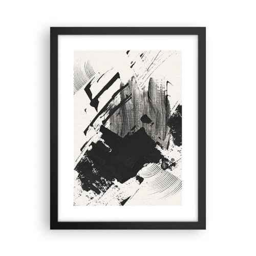 Plakat i sort ramme - Abstraktion - det sortes udtryk - 30x40 cm