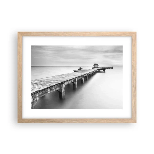 Plakat i ramme af lyst egetræ - Ind i det fjerne - 40x30 cm