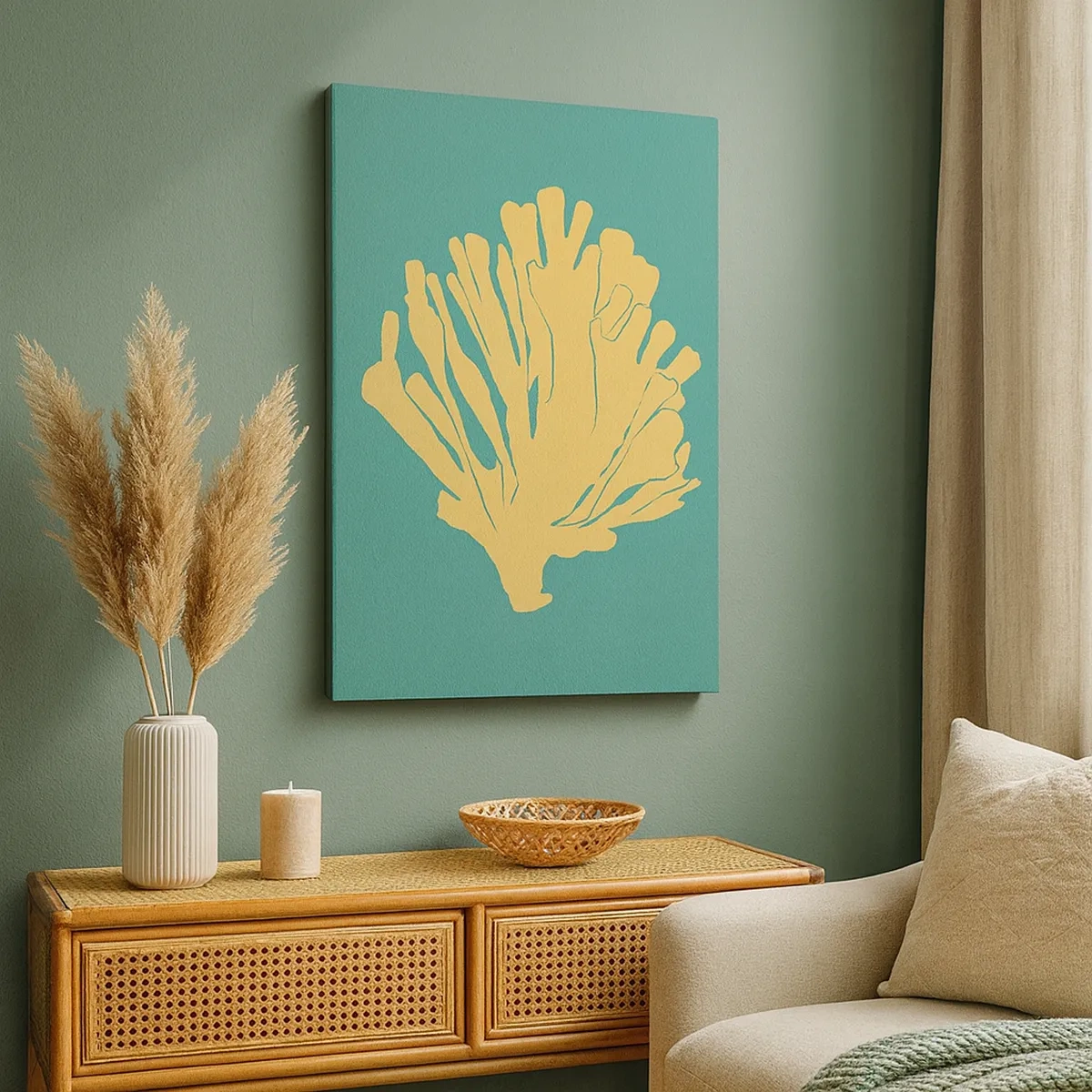 Lærredstryk - Billede på lærred - En busk af undervandsskov - 50x70 cm